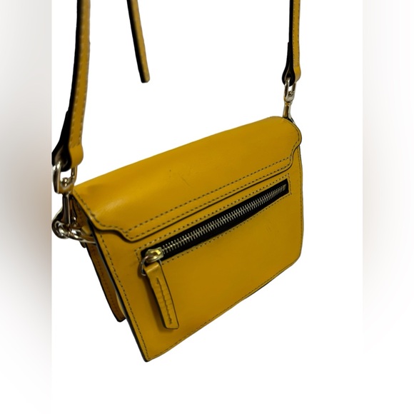 Genuine DOONEY & BOURKE Beacon mustard yellow mini leather crossbody bag - Picture 7 of 13